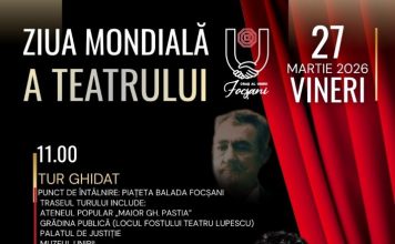 Ziua Mondială a Teatrului sărbătorită mâine, la Focșani
