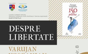 Varujan Vosganian își lansează o nouă carte, la Focșani