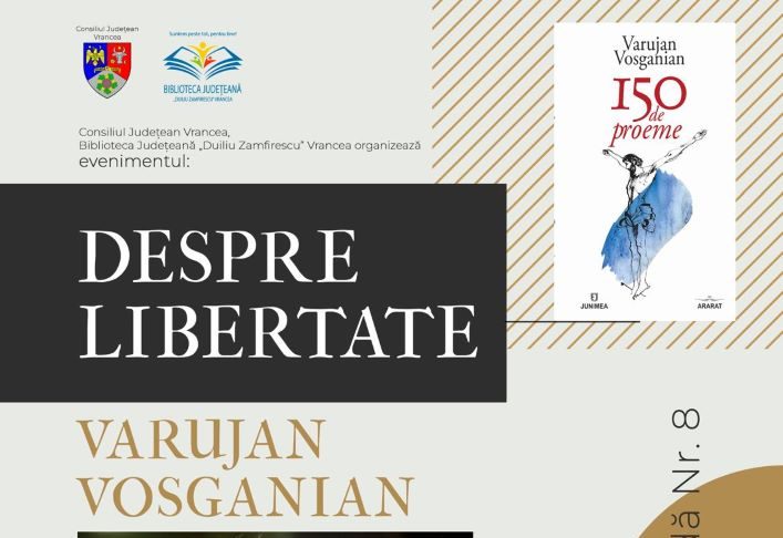 Varujan Vosganian își lansează o nouă carte, la Focșani