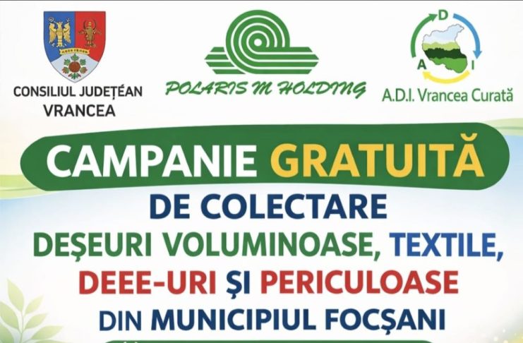 Campanie de colectare gratuită a deșeurilor voluminoase, textile, DEEE-uri și periculoase în municipiul Focșani