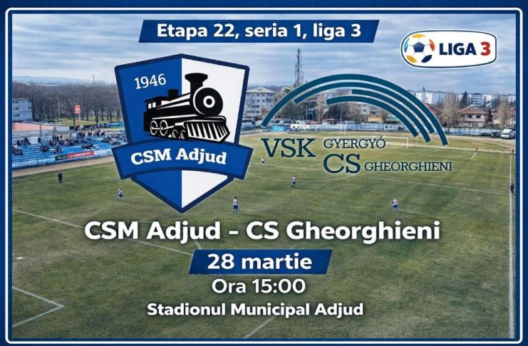 Fotbal: meci extrem de important pentru CSM Adjud 1946, pe teren propriu, în ultima etapă a sezonului regulat