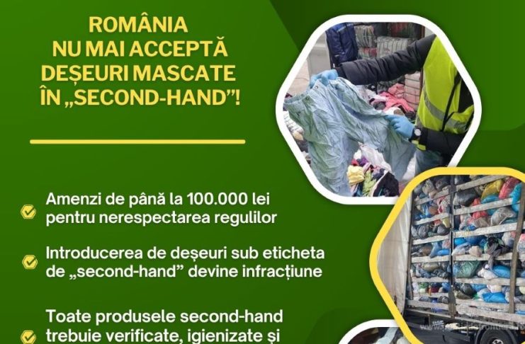 Proiect al Ministerului Mediului: România nu mai acceptă deșeuri mascate în „second-hand”!