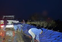 FOTO Cota de inundație pe Putna a fost depășită cu 40 cm, la Mircești / Mobilizare pentru ridicarea de diguri de protecție