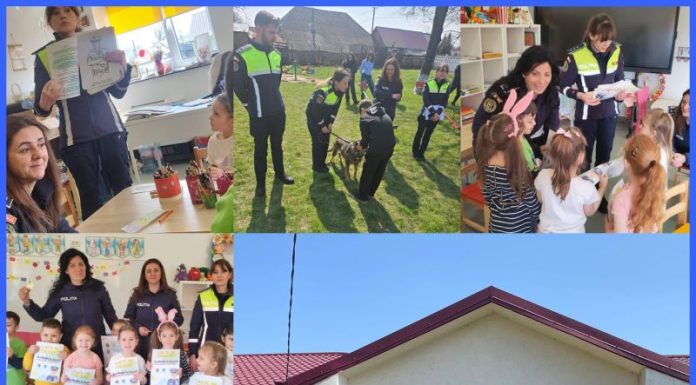 Acțiuni educative în rândul elevilor și preșcolarilor din Mărășești / Câinele polițist Hera, în centrul atenției
