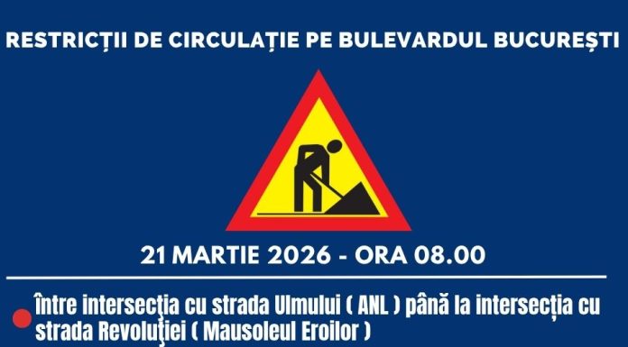 Atenție: restricții de circulație pe Bd. București din Focșani!