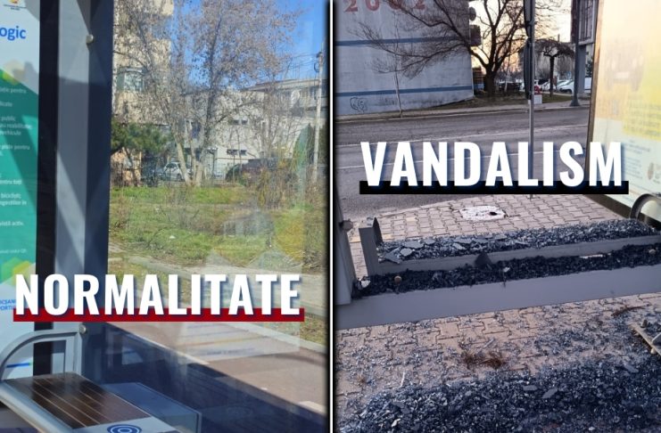 Stație de autobuz vandalizată în zona cartierului ANL-Sud