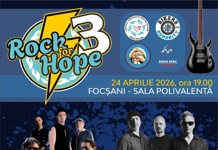 Rock for Hope 3 – Dăruiește speranță copiilor cu autism! / Spectacol caritabil, vineri, la Focșani