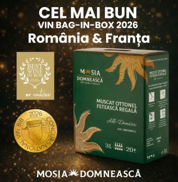 Vin produs de Crama Moșia Domnească, medalie de aur la Concursul Internațional VINALIES – Best Wine in Box 2026