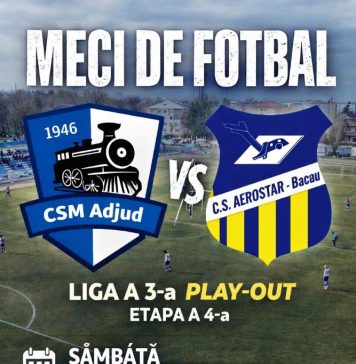 Fotbal: Obiectiv clar pentru Adjud, astăzi, pe teren propriu – 3 puncte cu Aerostar Bacău