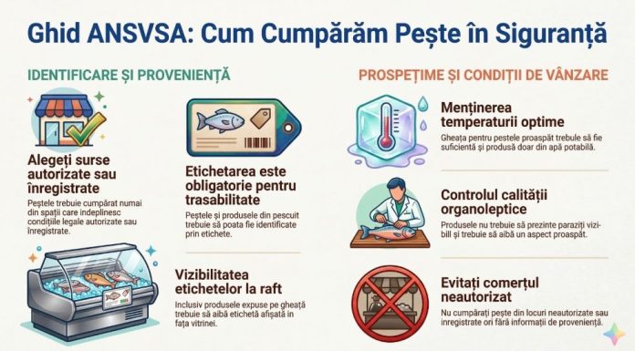 Sfaturi de la ANSVSA pentru cei care cumpără pește și produse aferente