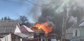 VIDEO Zeci de pompieri se luptă cu flăcările la Rucăreni, unde ard 11 case