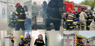Exercițiu ISU în caz de cutremur, la Spitalul Militar Focșani