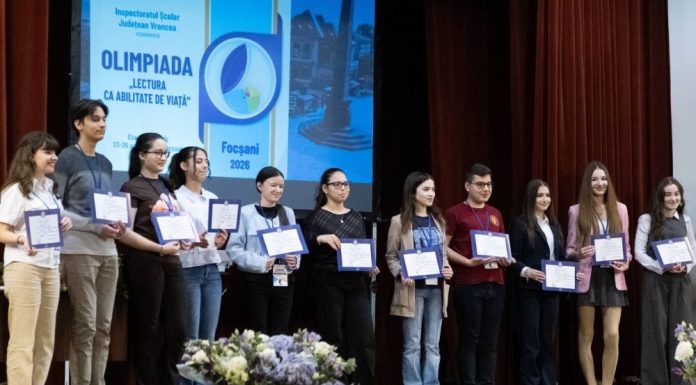 FOTO Un elev de la CN Unirea, mențiune MEC la Olimpiada Națională ”Lectura ca abilitate de viață”, desfășurată la Focșani