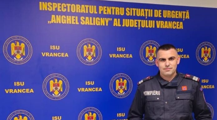 Pompierul lunii martie – plt. Coman Laurențiu Dănuț, de la Secția de Pompieri Vidra