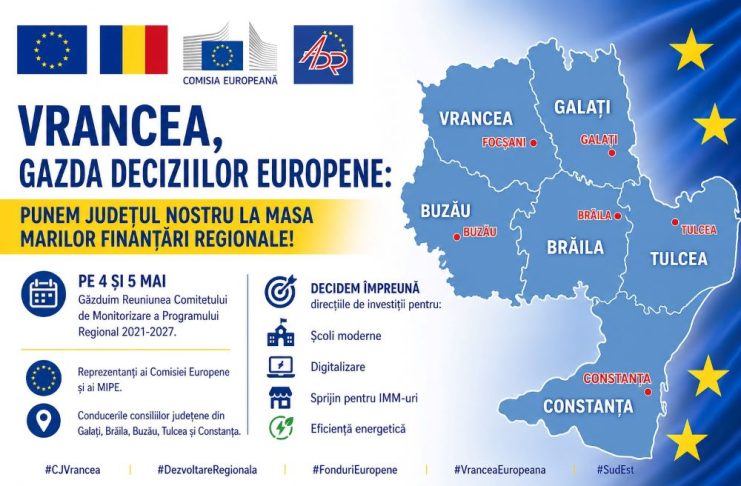 Vrancea, gazda Reuniunii Comitetului de Monitorizare a Programului Regional Sud-Est