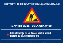 Restricții de circulație și pe bulevardul Brăilei