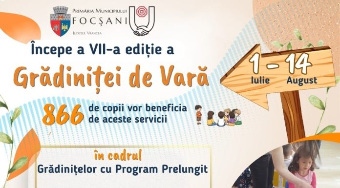 Proiectul ”Grădinița de Vară” continuă la Focșani și în vacanța de vară 2026