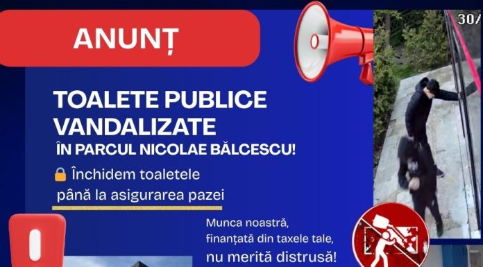 Toaletele publice din Parcul Bălcescu din Focșani, închise din cauza vandalizării / Se va stabili o taxă de utilizare