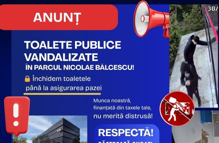 Toaletele publice din Parcul Bălcescu din Focșani, închise din cauza vandalizării / Se va stabili o taxă de utilizare