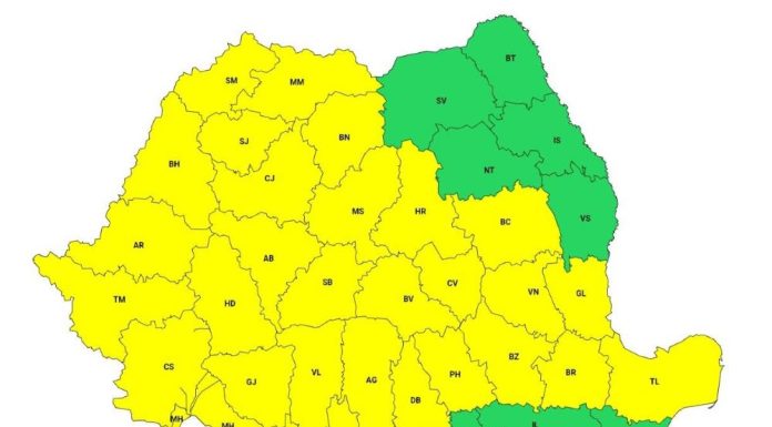 Meteo: vreme instabilă, cu vânt, ploi și vijelii