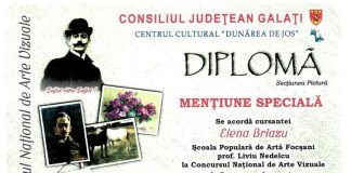 Mențiune specială pentru o elevă a Școlii Populare de Artă Focșani, la un concurs național de pictură