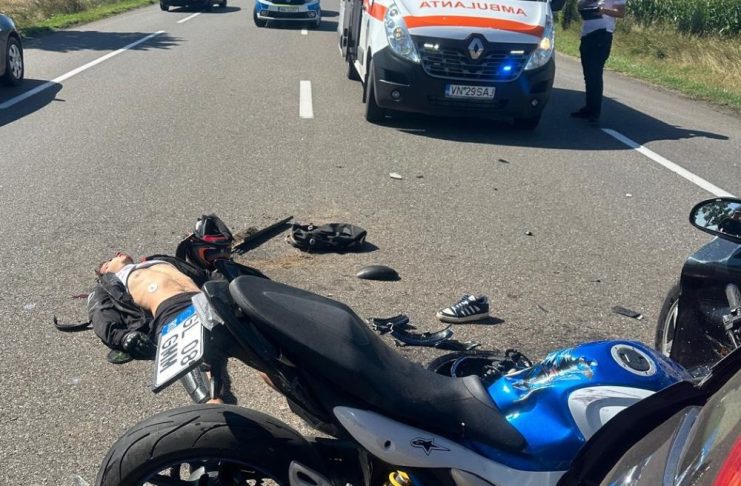 Accidentul de la Mândrești: motociclistul a virat la stânga, fără să se asigure