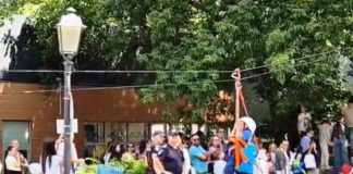 De 1 iunie, Jandarmeria Vrancea transformă joaca în aventură / Tiroliana, unul din punctele de atracție