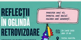 Asociația Platforma Culturală LOUD oferă 89 de invitații pentru beneficiarii și specialiștii DGASPC Vrancea la spectacolul „Reflecții în oglinda retrovizoare”