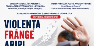 Cu ocazia Zilei Internaționale împotriva Violenței asupra Copilului, DGASPC Vrancea lansează campania ’Violența Frânge Aripi’