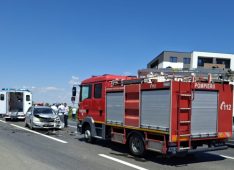 FOTO Răniții în accidentul de pe DN2-E85 au fost transportați la spital 1 accident pompieri