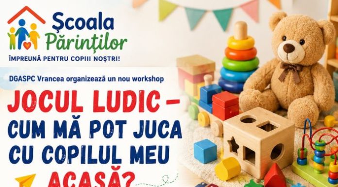 Workshop pentru părinți: „Jocul ludic – cum mă pot juca cu copilul meu acasă?”