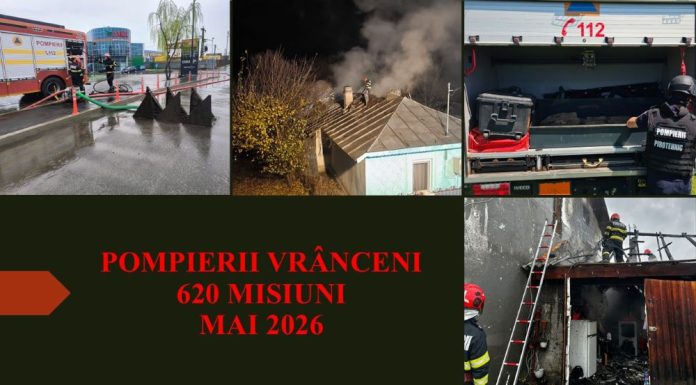 Sute de intervenții gestionate de pompierii vrânceni în luna mai
