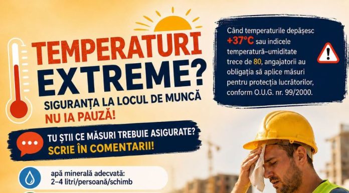 Angajatorii, obligați să respecte o serie de condiții pentru protecția salariaților, pe timp de caniculă
