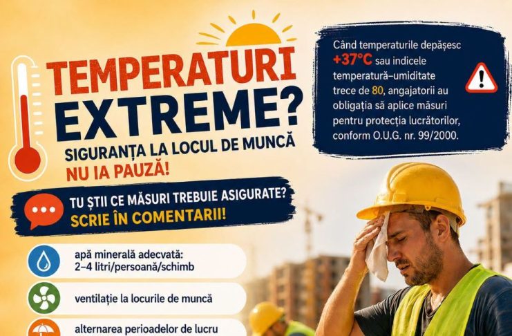 Angajatorii, obligați să respecte o serie de condiții pentru protecția salariaților, pe timp de caniculă