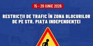 Circulația rutieră restricționată în zona Piața Independenței din Focșani, începând de luni