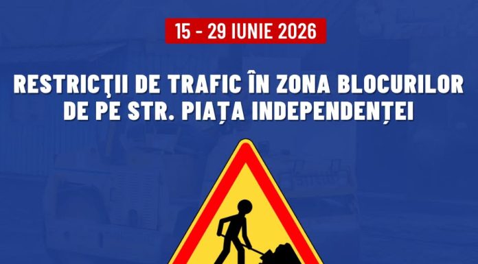 Circulația rutieră restricționată în zona Piața Independenței din Focșani, începând de luni