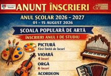 Înscrieri la Școala Populară de Artă Focșani, în luna august, pentru anul de studiu 2026-2027 inscrieri arta
