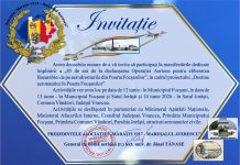 Manifestări dedicate aeronauticii și eroilor aviatori români, la Focșani și Jorăști invitatie aviatie