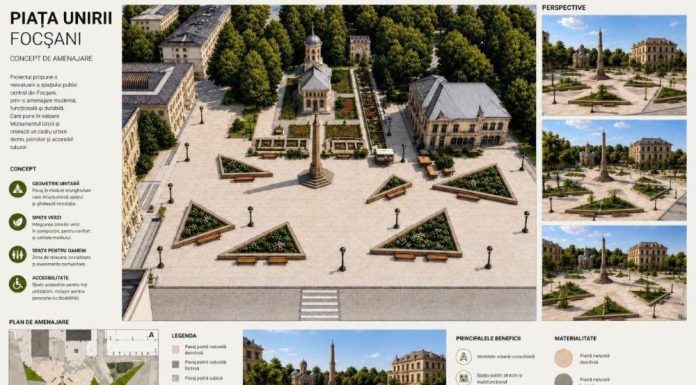 FOTO 7 echipe de elevi s-au înscris la concursul de idei de amenajare a Pieței Unirii din Focșani