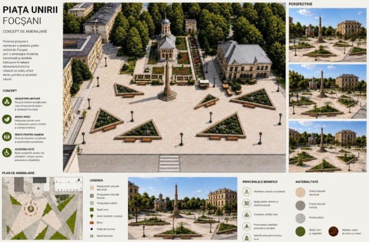 FOTO 7 echipe de elevi s-au înscris la concursul de idei de amenajare a Pieței Unirii din Focșani