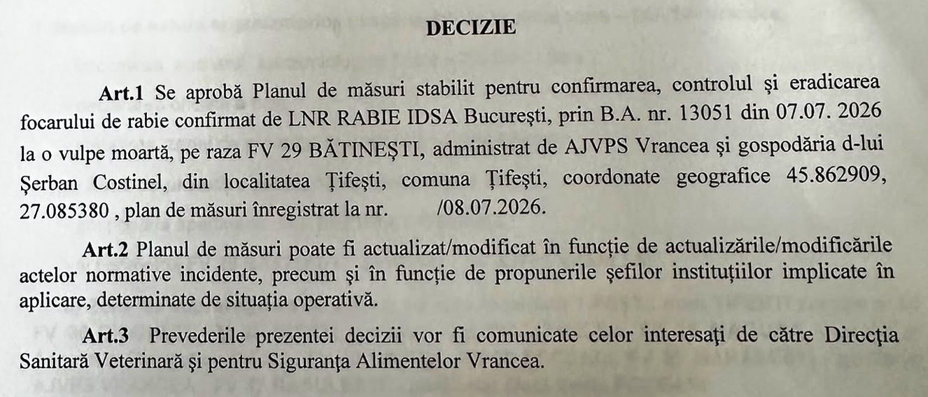 Focar de rabie la Bătinești și Țifești. Vulpe găsită moartă 4 WhatsApp Image 2026 07 09 at 14.59.21