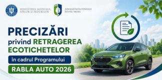 Important: Precizări privind retragerea ecotichetelor în cadrul Programului ”Rabla Auto” 2026