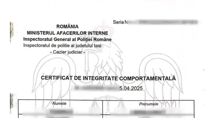Certificatul de integritate comportamentală poate fi obținut și online