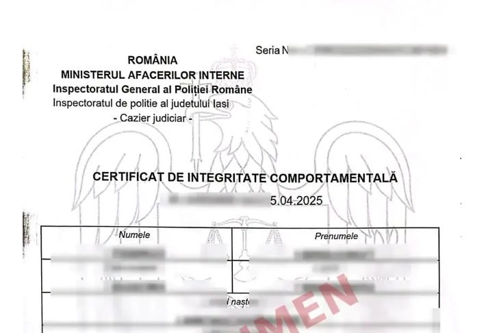 Certificatul de integritate comportamentală poate fi obținut și online