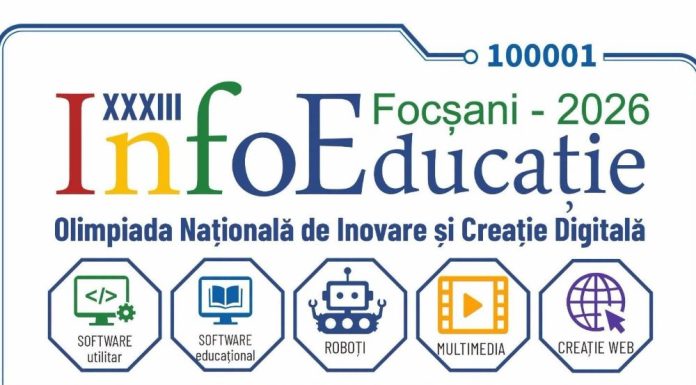 Inspectoratul Școlar Județean Vrancea organizează etapa națională a Olimpiadei de Inovare și Creație Digitală – InfoEducație 2026