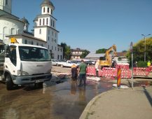FOTO Un ”lac” în spatele Catedralei Ortodoxe din Focșani 1 lucrari apa