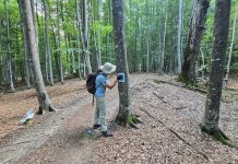 FOTO Voluntarii ACDB au început marcarea traseului de ciclism montan din Parcul Natural Putna marcaj trasee 2