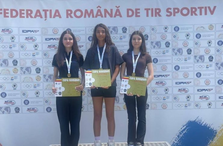 Trei medalii de aur pentru sportivele din Focșani la Cupa României la tir sportiv