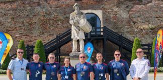 FOTO Pompierii vrânceni, prezenți la concursul „Cel mai puternic pompier” 2026, desfășurat la Alba Iulia