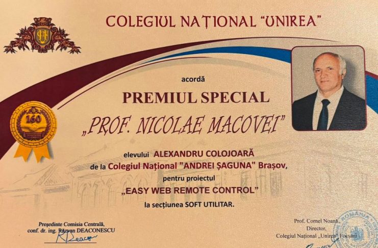 Premiu special la InfoEducație, în memoria vrânceanului Nicolae Macovei, profesorul care preda matematica în limba franceză